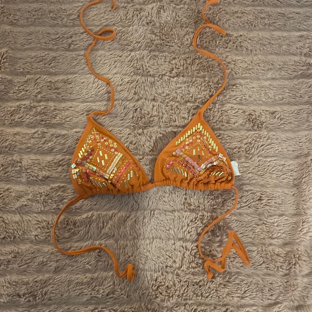 Orange bikini top - size M worn one time - purchased from Target - like new
